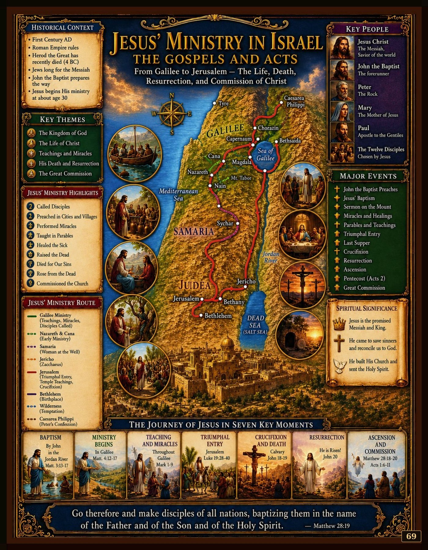Jesus ministry map page from the book interior