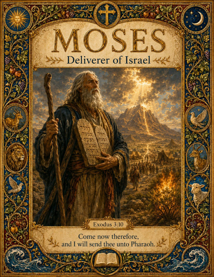 Moses page preview from The Illuminated People of the Bible